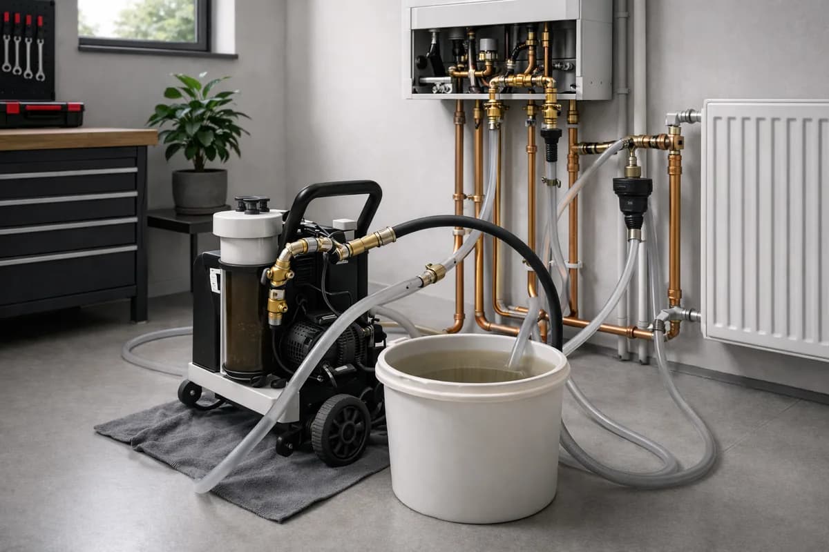 Power flushing setup in utility room